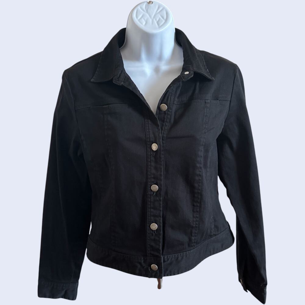 Finity 8 Cropped Trucker Jacket Black Slim